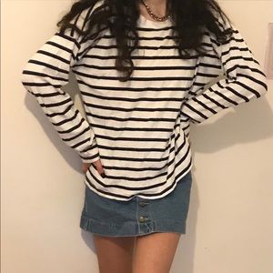 Blue and white striped shirt